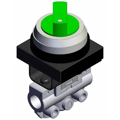 SMC Shuttle Valve: VM100 Series, 2 Position Twist Actuator, 3 Ports, 1/8 in BSPT - VM Series Manual Air Control Valves