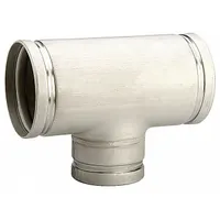 This grooved pipe tee is made of A536 65-45-12 stainless steel with a 2-1/2 in x 2-1/2 in x 2 in pipe size and 2-1/2 in length. It includes an EPDM gasket and has a maximum operating pressure of 300 psi. The fitting is NSF-61 and Low Lead Approved, suitable for use in potable water, HVAC, and fire protection systems