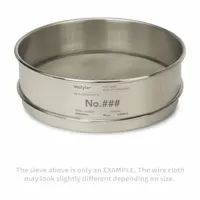 ADVANTECH Standard Stainless Steel Cloth Test Sieve: Stainless Steel, 8 in Outside Dia, 2 5/8 in Ht (MPN 120SS8F)
