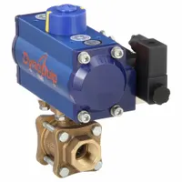 DYNAQUIP CONTROLS Pneumatically Actuated Two-Way Ball Valve: 3/4 in Size, Bronze, FNPT x FNPT (MPN PVA64AMSR05212A)