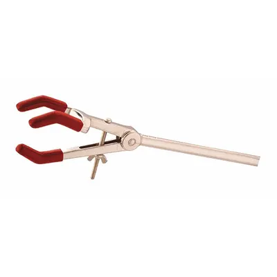 OHAUS Dual Adjust Clamp: Single Adjust Clamp, Zinc, 9 3/4 in Overall Lg, 3 Prongs - Lab Clamps