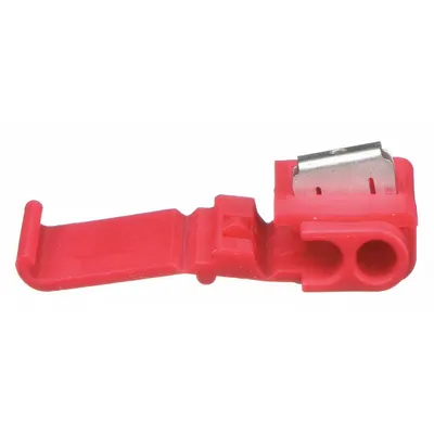 POWER FIRST Insulation Displacement Connector: 2 Ports, Red, 22 AWG – 16 AWG Run Size Range - Double-Port Run Tap Wire Connectors