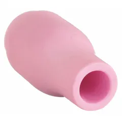 Standard nozzle made of alumina, size No. 4. Used in welding torches to direct shielding gas and protect the electrode. Suitable for MIG and TIG welding processes. Sold in a pack of 10 units.