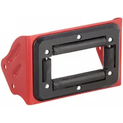 Roller guide assembly for spring-return hose reels. Steel bracket with red finish, plastic roller. Designed for 80000 series reels with 6 in reel width. Multi-directional return location guides hose during extension and retraction.