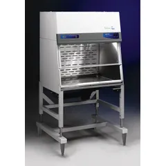 This enclosure is designed for handling nanoparticles in laboratory and industrial settings, providing a contained workspace to minimize exposure to airborne particulates. It has an overall width of 4 ft and overall height of 38 1/4 in. The unit is supplied unassembled and includes a blower and work surface. A base or stand is not included and is required for operation.