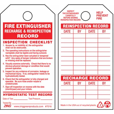ZING Tag: No Header, 3 in Wd, 5 3/4 in Ht, Red/White, Rectangle, Plastic, Indoor/Outdoor - Safety