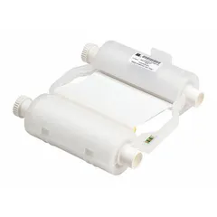White resin ribbon for industrial label printing. UL Recognized and high temperature-resistant. Compatible with BBP35 printer series. Used for producing durable labels in demanding environments.