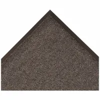 Indoor medium-duty mat with cut pile polypropylene surface bonded to vinyl backing. Measures 3 ft x 6 ft with 5/16 in thickness in Charcoal. Suitable for trapping dirt and moisture at building entrances, lobbies, hallways, and other high-traffic areas
