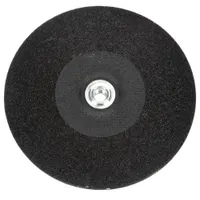 General purpose grinding wheel for carbon and stainless steel. Type 27 depressed center design with aluminum oxide abrasive, 24 grit. Dimensions: 9" diameter, 1/4" thickness, 5/8"-11 arbor hole. Suitable for weld removal, beveling, and surface blending