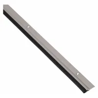 Metal leaf weatherstripping with a silicone bulb insert that compresses to seal gaps around doors. The aluminum flange provides a mounting surface. Used to block drafts, dust, and moisture in commercial or industrial door applications