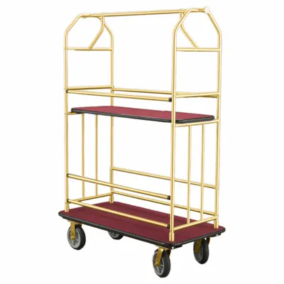 GLARO Bellman Cart: 1 in Frame Dia, 49 in Overall Lg, 25 in Overall Dp, 71 in Overall Ht - Condo Bellman Carts