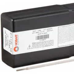 Stainless steel stick electrode for arc welding, E316/316L-16 classification. 1/8 in x 14 in size, 10 lb package. Yield strength 56 ksi, tensile strength 82 ksi as welded. Suitable for joining 316 and 316L base metals in applications requiring corrosion resistance.