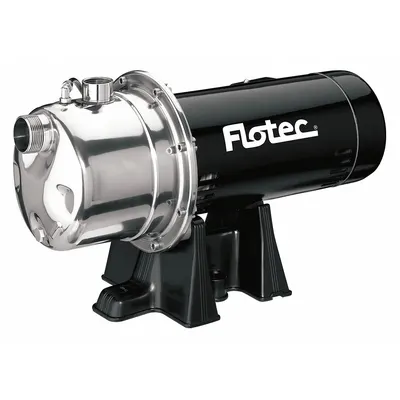 FLOTEC Shallow Well Jet Pump,115/230V,SS,3/4HP: 3/4 hp HP, Single Phase, 115/230V AC - Shallow-Well Jet Pumps