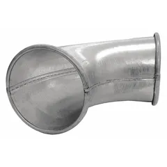 Steel elbow with a 45° angle, designed for 7 in duct diameter. Overall length 9 3/4 in, centerline radius 1 in. Used in ductwork systems to redirect airflow in ventilation, dust collection, and material handling applications.