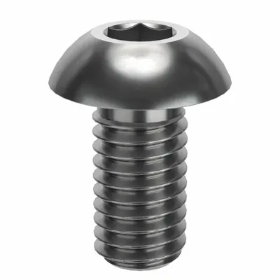 FOREVERBOLT Socket Head Cap Screw: #10-32 Thread Size, 3/8 in Lg, Button, NL-19, Stainless Steel - Button Head Socket Cap Screws
