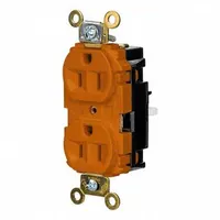 HUBBELL Receptacle: Duplex, 5-15, Orange, 125V AC, 15 A, 2 Pole / 3 Wire (MPN HBL5262STO)