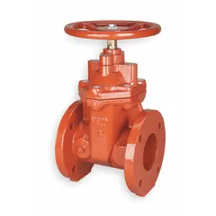 This NIBCO gate valve features a ductile iron body, bonnet, and wedge with a non-rising stem design. It has a 6-inch nominal size, Class 125 flange connections, and a wheel operator. Suitable for on-off flow control in general-purpose applications such as water, oil, and gas pipelines.