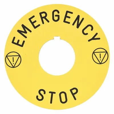 SCHNEIDER Legend Plate: 30 mm Panel Mounting Size, Round, 90 mm Overall Dia - Push-Button Rings & Plates