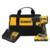 DEWALT Hammer Drill: 20V DC, Compact, 1/2 in Chuck, 1/4 in Concrete Capacity, 2 Speeds, 28,050 bpm (MPN DCD799L1)