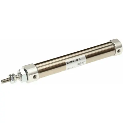 SMC Compact Cylinder: 3/8 in Bore, 3/4 in Stroke, Non-Repairable, Brass, Clevis Mounting - Rear Pivot Mount Cylinders