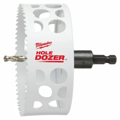 MILWAUKEE Hole Saw: 4 1/4 in Saw Dia., 3/5 Teeth per Inch, 1 5/8 in Max. Cutting Dp - Multi-Material-Cutting Hole Saws with Attached Arbor