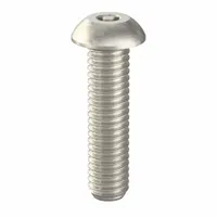 Button head tamper-resistant machine screw with 3/8-16 thread size and 1-1/2 inch length. Requires a 7/32 inch drive tool for installation. Used in security-sensitive applications such as equipment enclosures and panels to deter tampering