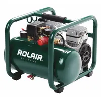 ROLAIR Portable Air Compressor: Quiet, Oil Free, 2.5 gal, Hot Dog, 1 hp, 2.4 cfm @ 90 psi, 120V AC (MPN JC10PLUS)