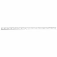 Extruded aluminum DIN rail for mounting industrial control equipment in electrical panels and automation systems. 35 mm width, 1 m length. Provides structural support for components such as circuit breakers, relays, and terminal blocks