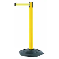 TENSABARRIER Barrier Post with Belt: Yellow, No Pattern, No Legend, 7 1/2 ft Belt Lg, Yellow (MPN 886-35-STD-Y5-NV-C)