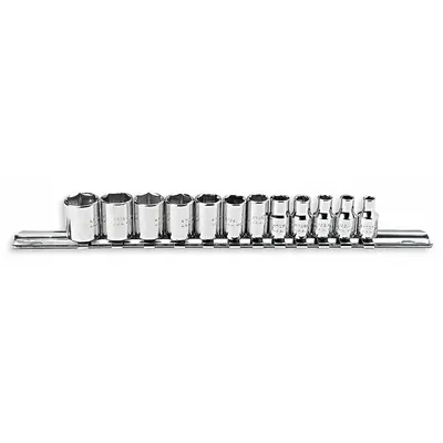 PROTO J47200 12-Piece 1/4 in Drive 6-Point Metric Socket Set, 4 mm to 14 mm - SAE & Metric Socket Sets