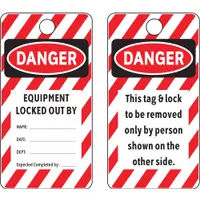 ELECTROMARK Danger Tag: Danger, Locked Out Device, Write-On Surface, English, Danger, Tag, White (MPN Y604111)