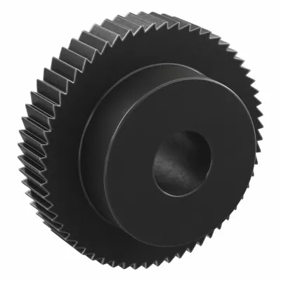 KHK GEARS Ratchet Gear: 3.14 Pitch, 60 Teeth, 15 mm Bore Dia, Black Oxide-Coated Steel - Metric Ratchets with Hub