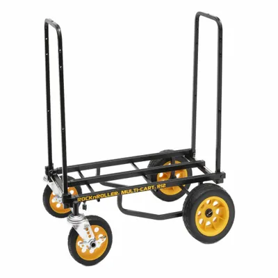 ROCK N ROLLER Convertible Hand Truck: 500 lb as Hand Truck, Dual-Loop, Black/Yellow - Extra-Versatile 4-Position Steel Convertible Hand Trucks with Extendable Frame