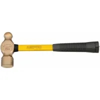 Ball Peen Hammer: Fiberglass, Aluminum Bronze, 36 oz Head Wt, 14 in Overall Lg, Ribbed Grip (MPN H-5FG)