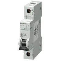 This 1-pole miniature circuit breaker features a D-curve trip characteristic for high-inrush loads such as motors and transformers. Rated 40A, it provides overcurrent protection in branch circuits at 240V AC (10kA interrupting rating) or 60V DC. The unit mounts on DIN rail and uses screw-clamp terminals for secure wiring connections