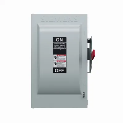 Siemens Safety Switch: Fusible, 100 A, Single or Three Phase, 240V AC, Galvanized Steel - Fusible Safety Switches