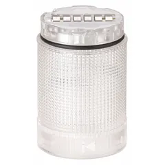Flashing light module from the KombiSIGN 40 series, designed for visual signaling in industrial control and automation applications. Operates on 24V DC with a clear lens. Overall diameter 40 mm, overall height 59 mm.