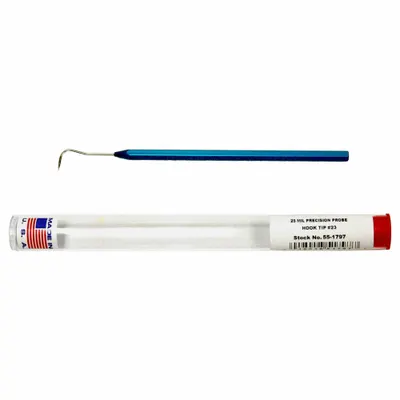 MOODY TOOL Precision Probe: Stainless Steel, Hook, Hook Tip - Precision Picks