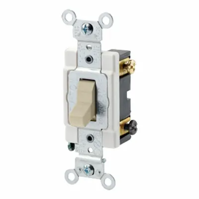 LEVITON Toggle 4-Way, 20 Amp: Toggle Switch, 4-Way, Maintained, Ivory, 120/277V AC - Toggle Wall Switches