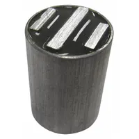 Encased cylindrical ceramic magnet with 3-pole design. Outside diameter 7/8 in, thickness 1.25 in. Maximum pull force 21.6 lbf. Used for holding, lifting, or positioning ferrous parts in industrial fixturing, assembly, and material handling applications