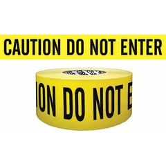 APPROVED VENDOR Caution Do Not Enter Barrier Tape, 3 in x 500 ft, Polypropylene, Black on Yellow, B354Y9-200