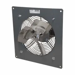 Standard direct-drive panel exhaust fan with a 20-inch galvanized steel blade, 1/3 hp motor, and 3,250 cfm airflow at 115V AC single phase. Features a powder-coated steel frame, intake guards, and a totally enclosed air-over motor enclosure. Suitable for general ventilation in industrial and commercial spaces such as warehouses, workshops, and manufacturing areas.