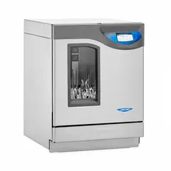 Glassware Washer: Freestanding Washer, 24 1/4 in Overall Wd, 27 3/4 in Overall Dp, Window Included (MPN 412101000). Key specifications — Viewing Window Included: Window Included; Features: Electronic Door Latch with SpeedVent Technology; Includes: Glassware Holders; Drying System Features: Programmable Up to 240 min; Phase: Single; Voltage: 115V AC; Washer Style: Freestanding.