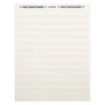 BRADY LAT-16-361-5 Wraparound Label - Brady Precut Label Sheets