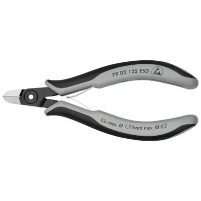 KNIPEX Diagonal Cutting Plier: ESD-Safe, Flush, Oval, 5 in Overall Lg, 3/8 in Jaw Lg - ESD-Safe Flush-Cut Pliers