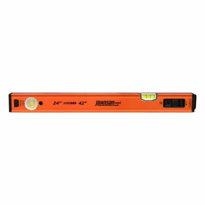 JOHNSON LEVEL Extendable Box Beam: Level & Plumb, Box, 0 Non-Cushioned, 42 in Overall Lg - Magnetic Box Levels