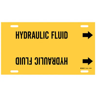 BRADY Hydraulic Fluid Strap-On Pipe Marker - Hydraulic Fluid Strap-On Pipe Markers