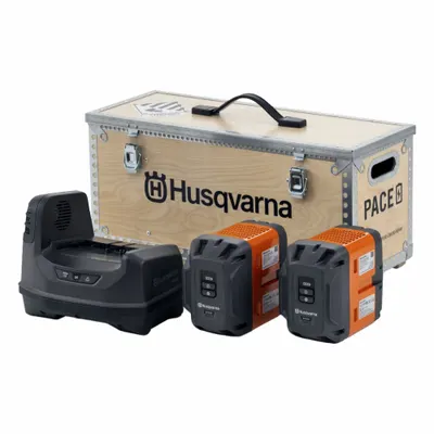 HUSQVARNA Battery Kit: PACE, 8 Ah, 2 Batteries Included, Charger Included, Tabbed - Assorted Brands Cordless Tool Batteries