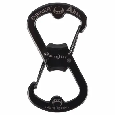 NITE IZE S-Biner Key Clip: 3 1/4 in Key Ring Dia, Stainless Steel, Black - Belt Key Clips & Carabiners