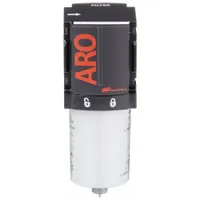 ARO Compressed Air Filter: Particulate, 1/4 in NPT, 5 micron, 49 cfm, 250 psi Max Op Pressure, 1000 (MPN F35121-420)